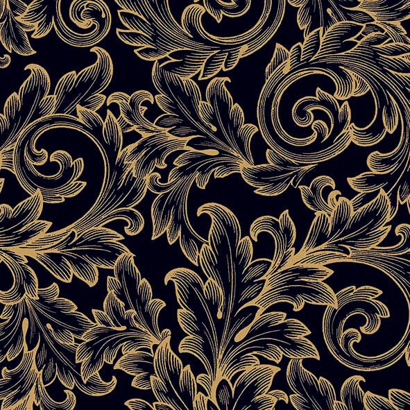 Decoupage Napkins 6.5" - Baroque Gold and Black