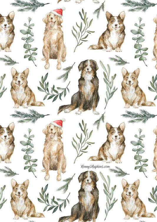 Ninny's Rice Paper A4 - Christmas Dogs