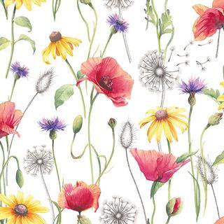 Decoupage Napkins 6.5" - Poppy Meadow