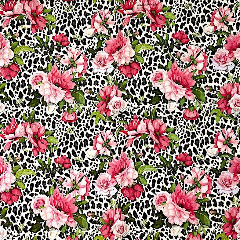 Decoupage Napkins 6.5" - Roses on Leopard Print