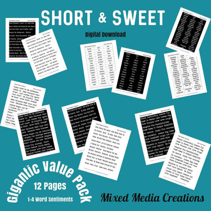 Mixed Media Creations Digital Sentiment Pack - Short and Sweet