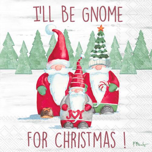 Decoupage Napkins 6.5"- Gnome For Christmas