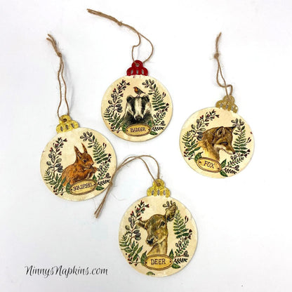 Wooden Ornaments - Set of 4