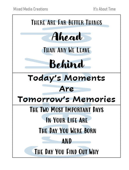Mixed Media Creations Digital Sentiment Pack - It's About Time