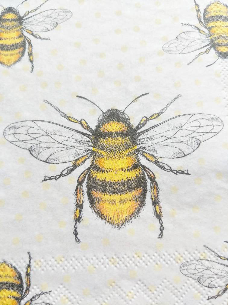 decoupage napkin bee