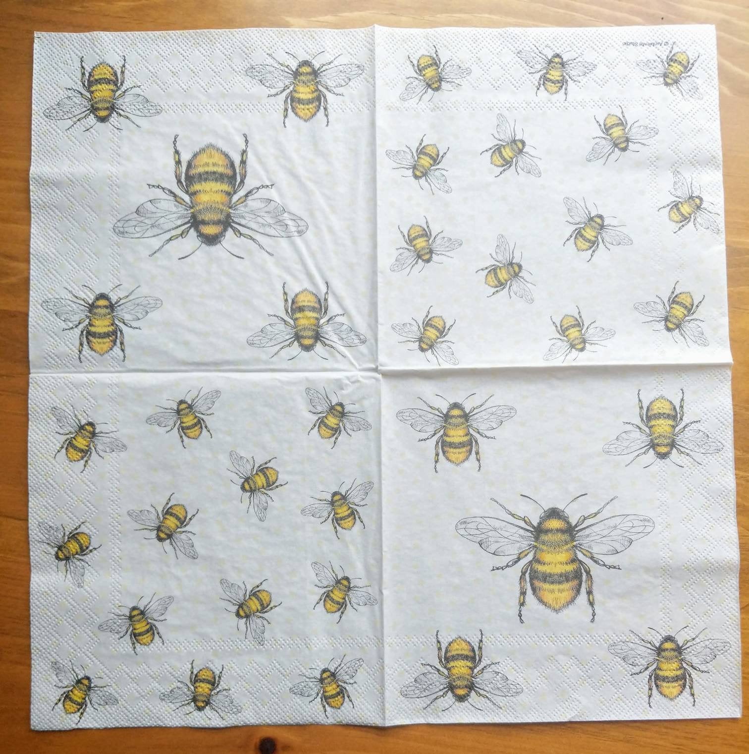 Bees -napkin for decoupage