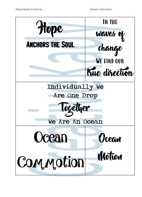 Mixed Media Creations Digital Sentiment Pack - Ocean Commotion