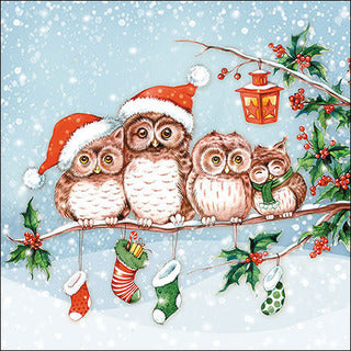 decoupage napkins christmas owls