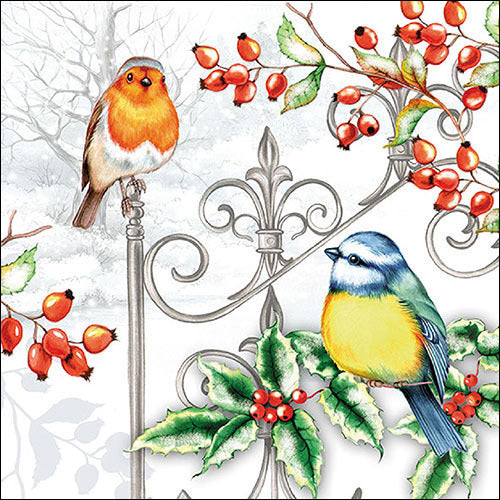 ninnys napkins for decoupage birds and holly