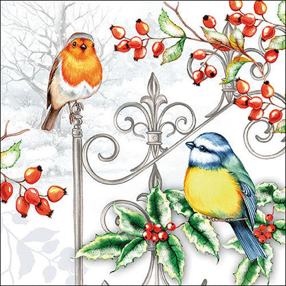 ninnys napkins for decoupage birds and holly