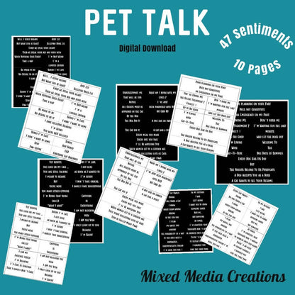 Mixed Media Creations Digital Sentiment Pack - Pet Talk