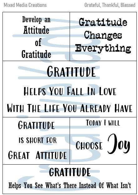 Mixed Media Creations Digital Sentiment Pack - Grateful, Thankful, Blessed