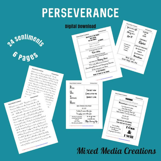 Mixed Media Creations Digital Sentiment Pack - Perseverance