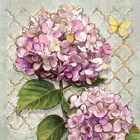 Napkins for Decoupage Purple Heirloom Flowers