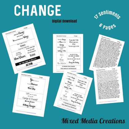 Mixed Media Creations Digital Sentiment Pack - Change