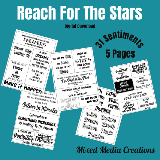 Mixed Media Creations Digital Sentiment Pack - Reach for the Stars