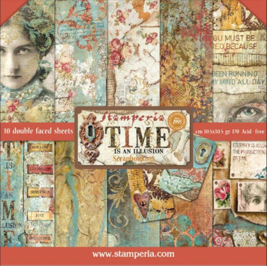 Stamperia 12" Scrapbook Paper Pad Time is an Illusion