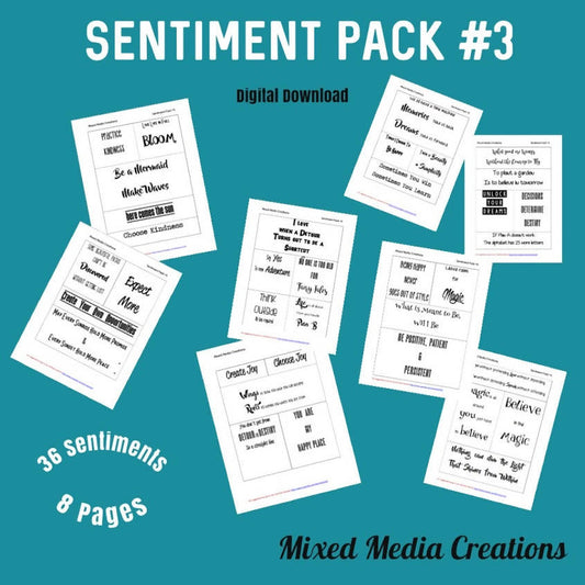 Mixed Media Creations Digital Sentiment Pack - Sentiment Pack #3
