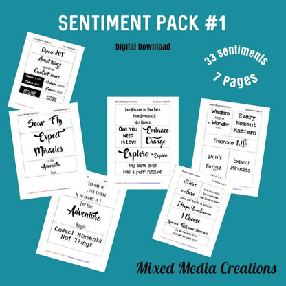 Mixed Media Creations Digital Sentiment Pack - Sentiment Pack #1